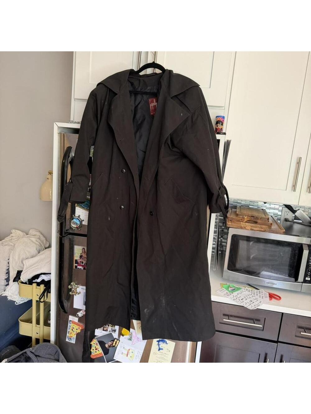 Women's Black and Grey Coat